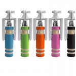 New super mini Wired Selfie Stick Handheld Monopod Built-in Shutter Extendable + Mount Holder For iPhone Samsung Phones Camera