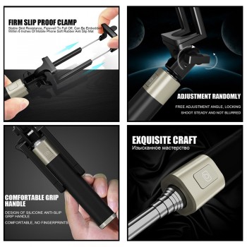TOMKAS New Selfie Stick For Xiaomi Huawei Samsung Mobile Phone Foldable Portable Monopod Universal Mini Selfie Stick With Button