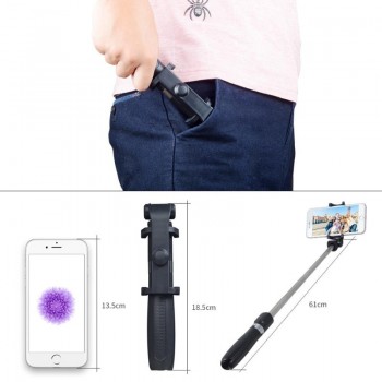 DUSZAKE Selfie Stick Bluetooth Tripod For Xiaomi Wireless Monopod For Phone Mini Selfie Stick Bluetooth Tripod For iPhone Xiaomi