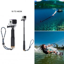 Universal Stretchable Selfie Stick Sports Camera Monopod+Clip Holder Set Extendable Hand Held Selfie Stick For GOPRO