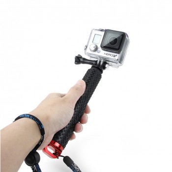 Universal Stretchable Selfie Stick Sports Camera Monopod+Clip Holder Set Extendable Hand Held Selfie Stick For GOPRO