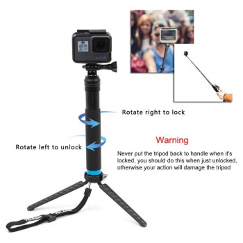 Waterproof Aluminum Alloy Extendable Handheld Selfie Stick Pole Monopod Tripod Selfie Stick Mount For GoPro Hero 4 5 6 SJCAM