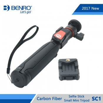 Benro Selfie Stick SC1 Carbon Fiber Extendable Selfie Stick Small Mini Tripod For Selfie Bluetooth Remote For iPhone GoPro