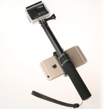 Self Selfie Stick Handheld Extendable Pole Monopod Phone Holder Adapter for Go Pro HERO 6 5 4 3+ Xiaomi YI 4K Lite SJCAM SJ5000