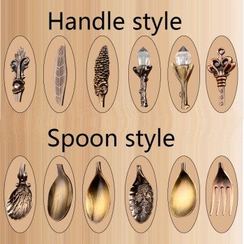 Spoon Coffee Spoon Set Vintage Table Spoon Antique Tea Spoons Coffee Royal Style Metal Carved Fork Tablespoons 6 Pcs/Set 20%