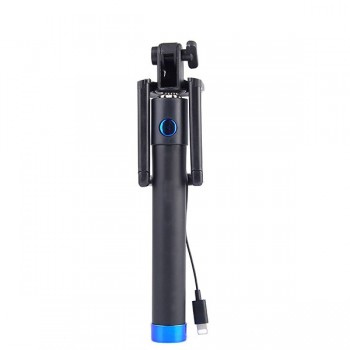 Mini Extendable Wired Selfie Stick for iphone XS Max X 8 7 6 6s Plus 5s 4s Universal Monopod with Button for iphone X XR XS 5s