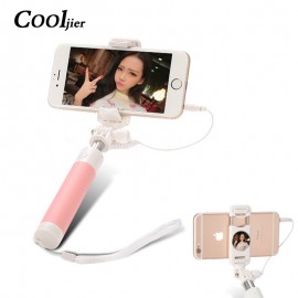 Universal Mini Selfie Stick For iPhone 6 6S plus For Xiaomi Huawei Samsung sony Mobile Phone Foldable Mirror Wired Selfie Sticks