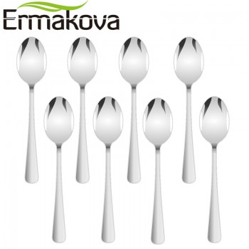 ERMAKOVA Set of 8 Espresso Spoon 4 Inches Mini Coffee Spoon Small Bistro Spoon for Dessert Stainless Steel Tea Appetizer