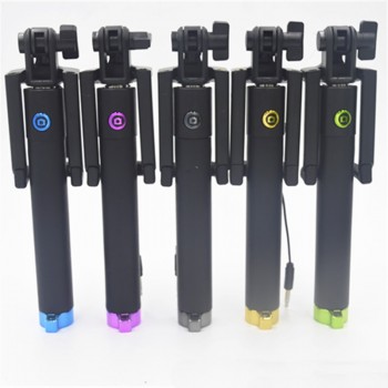 Hot selling mini wired selfie stick foldable bracket 18.5-80cm monopod for 4inch-6inch xiaomi/huawei/meizu/samsung/iphone 6 6s
