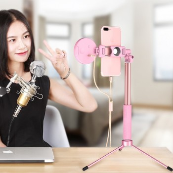 170cm 67in Bluetooth Selfie Stick Tripod with Ring Light Selfie Beauty Portrait Fill Lighting for iPhone XS 7plus Huawei P20 Pro