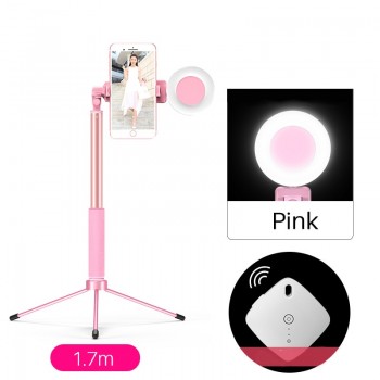 170cm 67in Bluetooth Selfie Stick Tripod with Ring Light Selfie Beauty Portrait Fill Lighting for iPhone XS 7plus Huawei P20 Pro