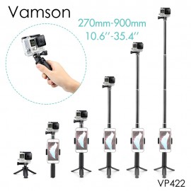 Vamson for Gopro Accessories Tripod Monopod Adjustable Selfie Stick for GoPro Hero 7 6 5 for Xiaomi Yi SJCAM for Phone VP422