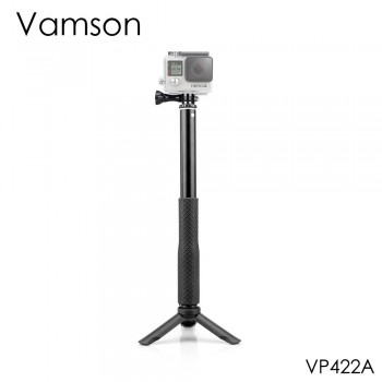 Vamson for Gopro Accessories Tripod Monopod Adjustable Selfie Stick for GoPro Hero 7 6 5 for Xiaomi Yi SJCAM for Phone VP422