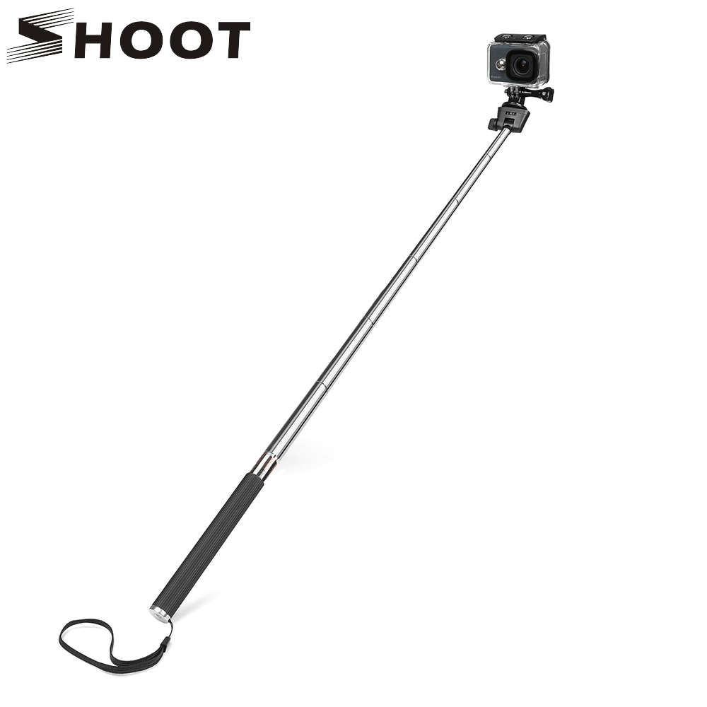 SHOOT for GoPro Hero Accesspries Selfie Stick Monopod for Go Pro Hero 6 5 7 Black Sjcam Sj4000 Xiaomi Yi 4K Eken H9 Accessories