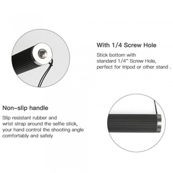 SHOOT for GoPro Hero Accesspries Selfie Stick Monopod for Go Pro Hero 6 5 7 Black Sjcam Sj4000 Xiaomi Yi 4K Eken H9 Accessories