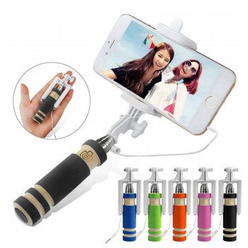 New Foldable Mini Wired Selfie Stick Handheld Extendable Monopod Non-slip Handle for iPhone 6/6S plus/Samsung @ XR649