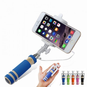 New Foldable Mini Wired Selfie Stick Handheld Extendable Monopod Non-slip Handle for iPhone 6/6S plus/Samsung @ XR649