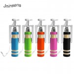 Wholesale mini Wired Selfie Stick Handheld Monopod Built-in Shutter Extendable + Mount Holder For iPhone Samsung Phones Camera