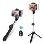 4 In 1 Selfie Stick Mini Tripod Self Stick Bluetooth Remote Shutter Multifunctional Handheld Extendable Monopod For iPhone 7