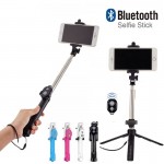 Bluetooth selfie stick Tripod with remote control Button Pau De Palo selfie stick for mobile phone Handheld Monopod Dropshipping