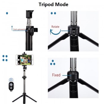 Bluetooth selfie stick Tripod with remote control Button Pau De Palo selfie stick for mobile phone Handheld Monopod Dropshipping