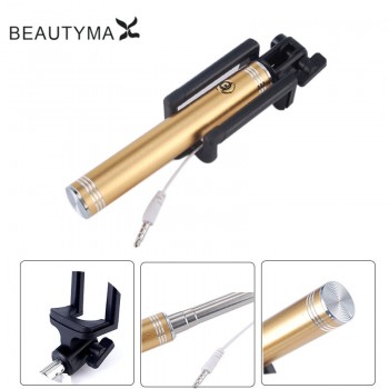 Luxury Aluminum Alloy Selfie Stick Wired Para Selfie Extendable for iphone 4 5 5s 6 6s plus for Samsung S9 plus s8 s7 edge s6 s5