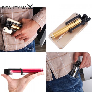 Luxury Aluminum Alloy Selfie Stick Wired Para Selfie Extendable for iphone 4 5 5s 6 6s plus for Samsung S9 plus s8 s7 edge s6 s5