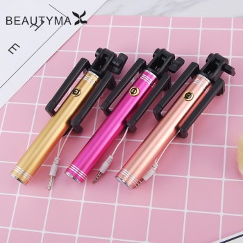 Luxury Aluminum Alloy Selfie Stick Wired Para Selfie Extendable for iphone 4 5 5s 6 6s plus for Samsung S9 plus s8 s7 edge s6 s5