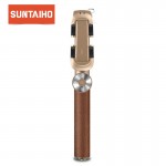 2016 New Luxury Extendable Selfie Stick Leather Folding Bluetooth Monopod palo Selfies Tripod For iPhone 7 6 6S pau de selfie