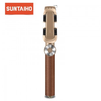 2016 New Luxury Extendable Selfie Stick Leather Folding Bluetooth Monopod palo Selfies Tripod For iPhone 7 6 6S pau de selfie