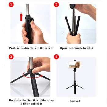BE80 Mini Bluetooth pau de Selfie Stick+Tripod Monopod stick self bluetooth selfiestick for iphone xiaomi mi Android 7 8 phone