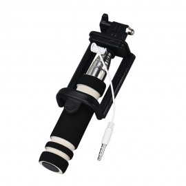 Malloom 2017 Android IOS Mini Extendable Wired Selfie Stick Handheld Monopod Fold Self-portrait Holder Pau De Self Monopod Black