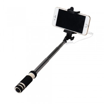 Malloom 2017 Android IOS Mini Extendable Wired Selfie Stick Handheld Monopod Fold Self-portrait Holder Pau De Self Monopod Black
