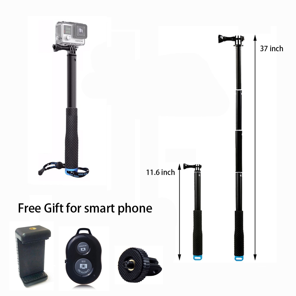 37 inch Selfie Sticks Handheld Perche Self For Gopro Hero 5 4 Yi Eken Sj4000 Camera Accessories amp; mobile Android phone iPhone