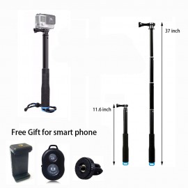 37 inch Selfie Sticks Handheld Perche Self For Gopro Hero 5 4 Yi Eken Sj4000 Camera Accessories amp; mobile Android phone iPhone