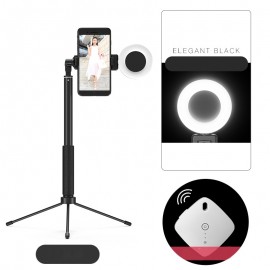 1.7M Bluetooth Selfie Stick Tripod with Fill Light Extendable Lightweight Tripod for Phone with LED Video Light Phone Mount