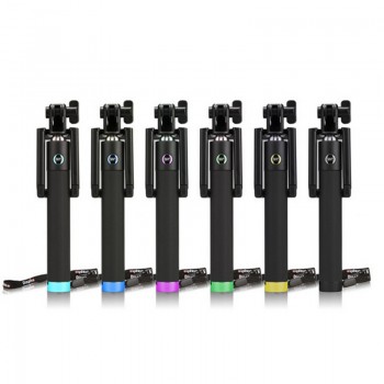 Luxury Extendable Folding Wired Selfi Self Selfie Stick Monopod For Samsung Galaxy S5 Note3 iphone 6 5S Perche Selfies Selfiepod