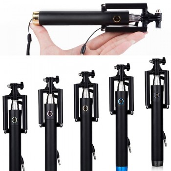 Luxury Extendable Folding Wired Selfi Self Selfie Stick Monopod For Samsung Galaxy S5 Note3 iphone 6 5S Perche Selfies Selfiepod