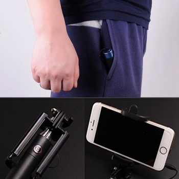 Luxury Extendable Folding Wired Selfi Self Selfie Stick Monopod For Samsung Galaxy S5 Note3 iphone 6 5S Perche Selfies Selfiepod
