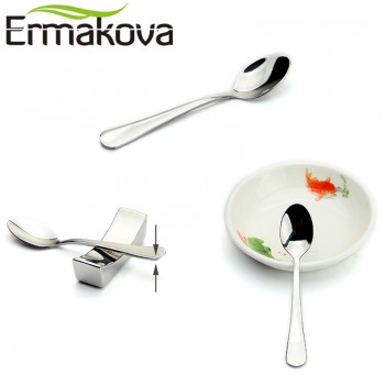ERMAKOVA Set of 2 Espresso Spoon 4 Inches Mini Coffee Spoon Small Bistro Spoon for Dessert Stainless Steel Tea Appetizer
