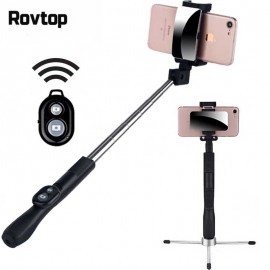 Rovtop Universal Tripod Monopod Selfie Stick Bluetooth With Button 108CM Extendable Selfie Stick For Iphone  Android System
