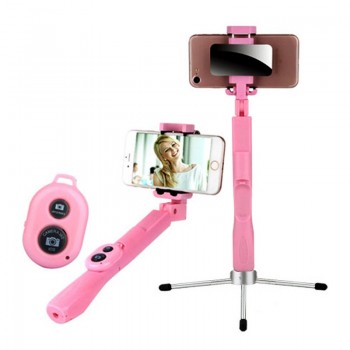 Rovtop Universal Tripod Monopod Selfie Stick Bluetooth With Button 108CM Extendable Selfie Stick For Iphone  Android System