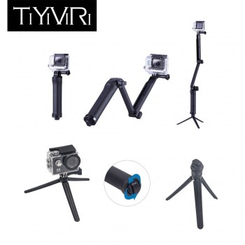 3 Way Grip Waterproof Monopod Selfie Stick For Gopro Hero 5 6 4 Black Session SJ4000 for Xiaomi Yi 4K Sports Camera Tripod Stand