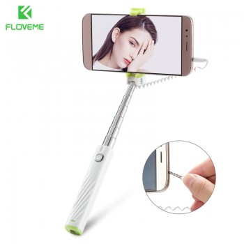 FLOVEME Mini Selfie Stick For iPhone 6 5 3.5mm Jack Wired Selfie Stick Monopod For Samsung Xiaomi Android Portable Selfiestick