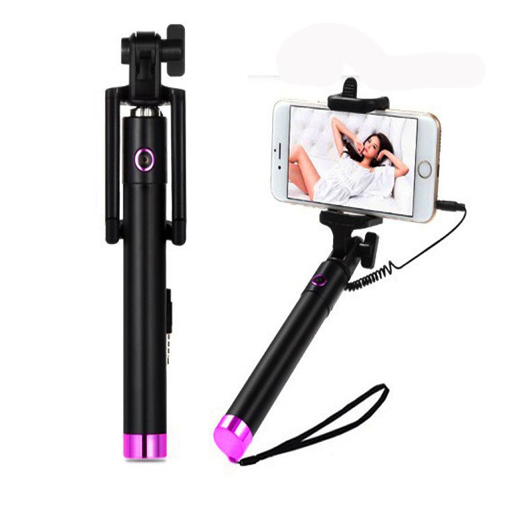Malloom Portable Extendable Monopod Self-Pole Handheld Wired Selfie Stick For iPhone Samsung XIAOMI Huawei MEIZU VIVO OPPO
