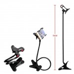 Monopod Gooseneck Bendable Long Arm Phone Mount Holder Double Phone Clip Holder Lazy Bracket Flexible