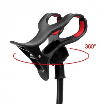 Monopod Gooseneck Bendable Long Arm Phone Mount Holder Double Phone Clip Holder Lazy Bracket Flexible