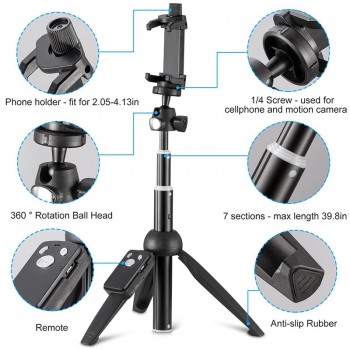 youe shone Tripods Selfie Stick Bluetooth Remote Handheld Monopod Self bastone selfy stik for iphone 6 7 8 plus x IOS Android