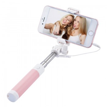 FGCLSY Universal 360 Rotation Selfie Stick Foldable Portable Mini Monopod Wired Mobile Phone Holder For iPhone With Mirror
