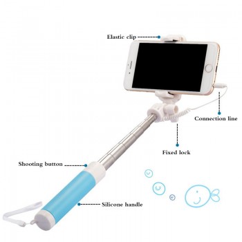FGCLSY Universal 360 Rotation Selfie Stick Foldable Portable Mini Monopod Wired Mobile Phone Holder For iPhone With Mirror